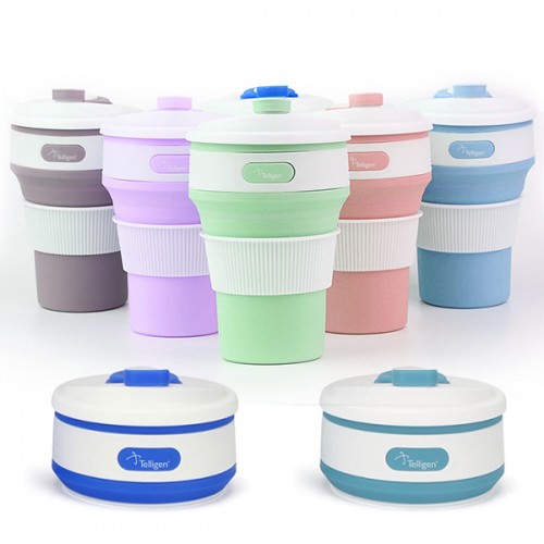 Durable Silicone Foldable Coffee/Tea Cup 12oz